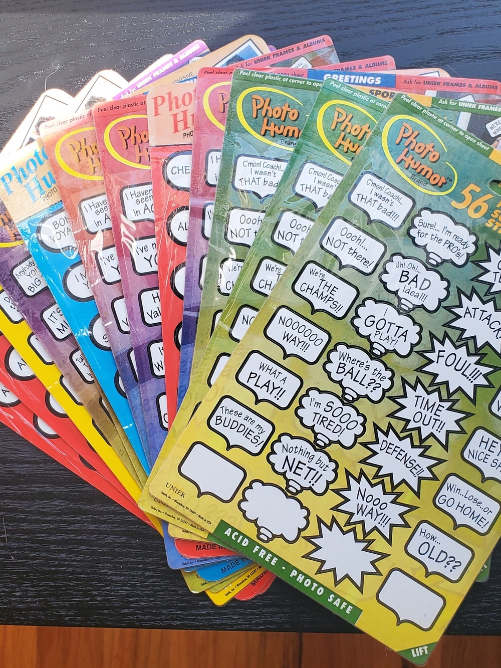 VTG Lot Of 13 Uniek Photo Humor Photo & Scrapbook Stickers - SEALED